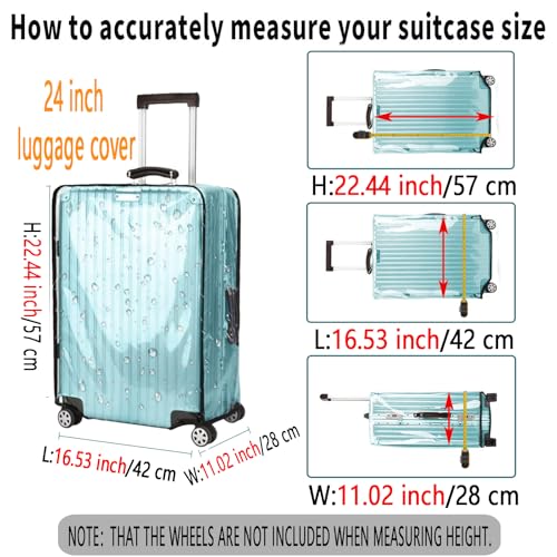 24 Inch Waterproof Clear Suitcase Cover (Black Trim) - color: Black Trim-0.4mm, size: 24" Suitcase Cover.