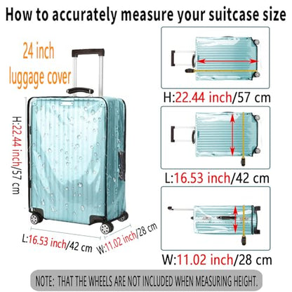 24 Inch Waterproof Clear Suitcase Cover (Black Trim) - color: Black Trim-0.4mm, size: 24" Suitcase Cover.