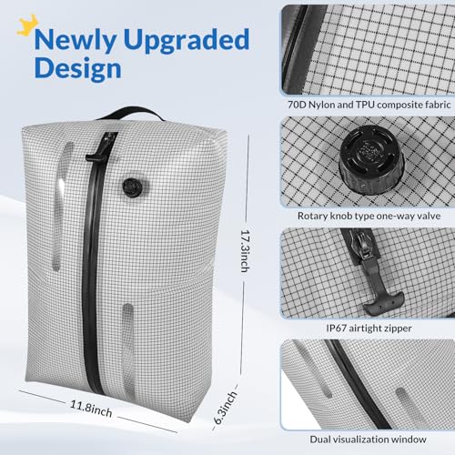 2 Pack Grid Travel Compression Bags, Space Saver Packing Bags for Luggage