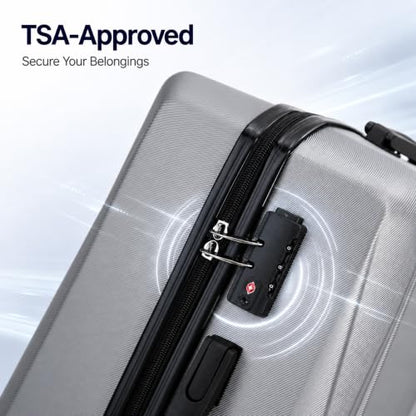 20/24/28 Inch Hardshell Suitcase Set, ABS Luggage Set with TSA Lock 5 Piece - color: Grey