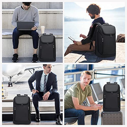 BANGE Business Smart Backpack Waterproof fit 15.6 Inch Laptop Backpack with USB Charging Port,Travel Durable Backpack - color: Black, size: Large
