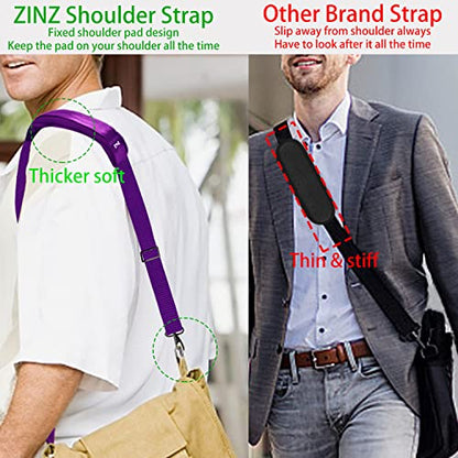 Shoulder Strap 58" Ultra-Thick Fixed Padded and Adjustable Buckles Crossbody Strap for Briefcase Laptop Bag Luggage - color: Purple