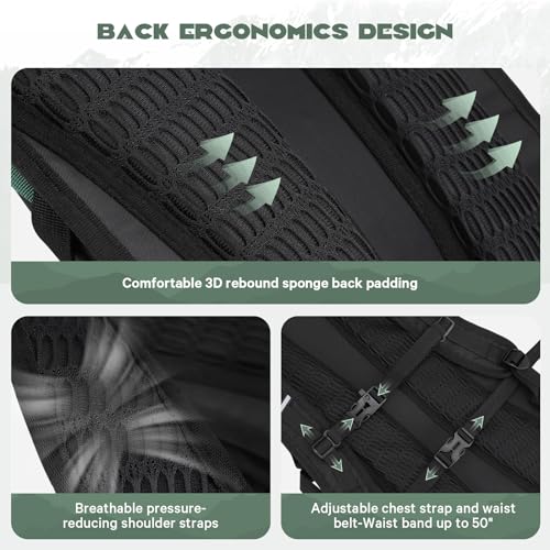 Maelstrom Lightweight Hydration Hiking Backpack with 2L/3L Water Bladder - color: 1.Black, size: 3L Bladder