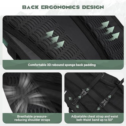 Maelstrom Lightweight Hydration Hiking Backpack with 2L/3L Water Bladder - color: 1.Black, size: 3L Bladder