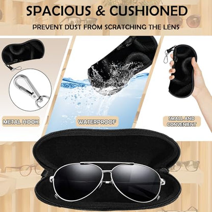 Glasses Case Eyeglass Sunglasses Zipper Soft Neoprene Ultra Light Pouch Metal Belt Clip Aesthetic Women Men - color: E9-black Dragon