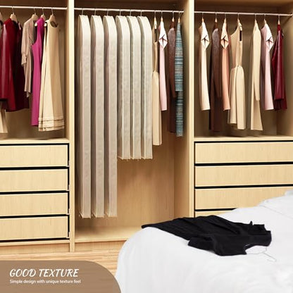 Univivi Garment Bag for Hanging Clothes and Travel, Beige, 43 Inch, 1 Pack - color: Beige, size: 24"X43"-1pcs (Garment Bag)