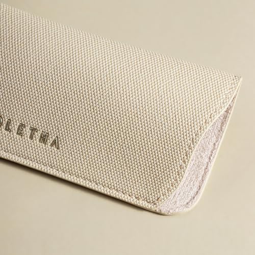 OLETHA Soft Glasses Case for Sunglasses, Readers & Eyeglasses, 2 Pack - color: Canvas Grain, Greige