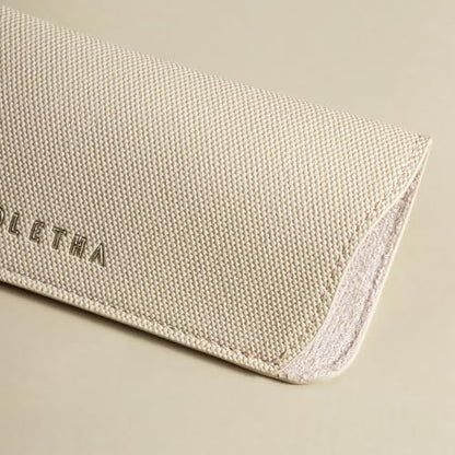 OLETHA Soft Glasses Case for Sunglasses, Readers & Eyeglasses, 2 Pack - color: Canvas Grain, Greige