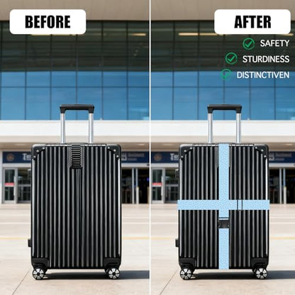 Nuxovilar Luggage Straps Set for Suitcase 1.96x90.5in Polyester - color: YCC01246, size: 1.96"x90.5"