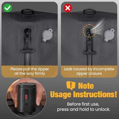 3Pack Vacuum Bags for Travel with Pump,Reusable&Waterproof,Black - color: Black