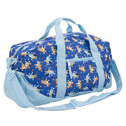 Bluey Duffle Bag, 16” Travel Sleepover Bag for Girls & Boys, Kids Weekender Bag, Blue - color: Bluey