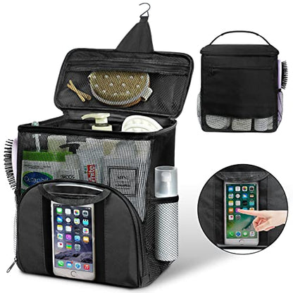 Attmu Mesh Shower Caddy Portable Dorm Room Essentials, Toiletry Tote Bag - color: Black