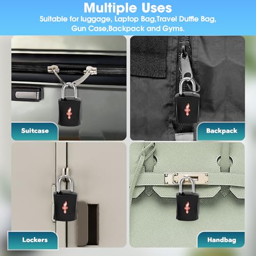 TSA Keyed Alike Luggage Lock 6-Pack Black – Family Travel Set - color: 004S 6PACK BLACK