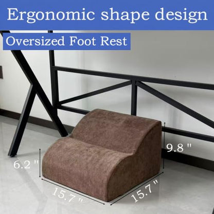 Foot Rest for Under Desk at Work.Multifunctional 3-Tier Foot Stool - color: Brown