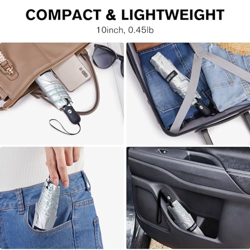 G4Free 40 Inch Travel Compact Umbrella Mini Sun UV Protection Umbrella - color: Lake Blue