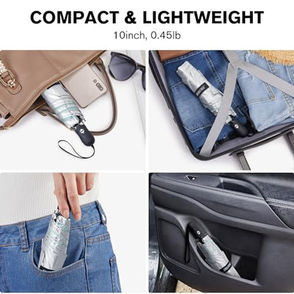 G4Free 40 Inch Travel Compact Umbrella Mini Sun UV Protection Umbrella - color: Lake Blue