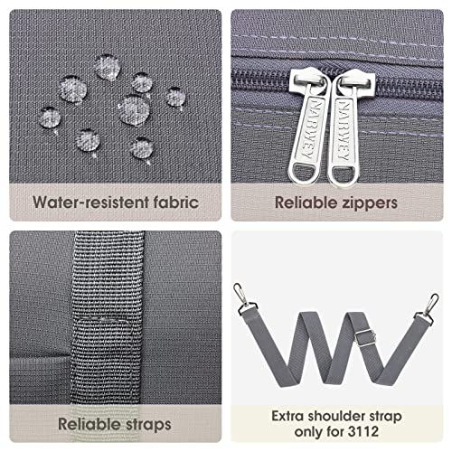 Narwey Personal Item Travel Bag, Carry on Foldable Duffle Bag for Women Men - color: BB-Grey, size: with Shoulder Strap