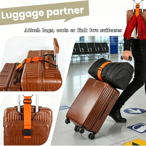 Adjustable Luggage Straps, Orange+Rainbow - color: Orange+Rainbow