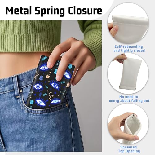Soft Glasses Case for Sunglasses Eyeglass Slim Pouch - color: Evil Eye