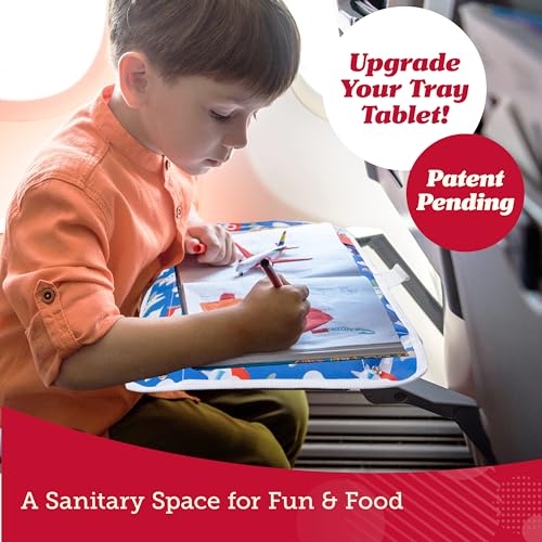 Lusso Gear B S Car Organizer - Black and Kids Tray Table Cover - Airplanes