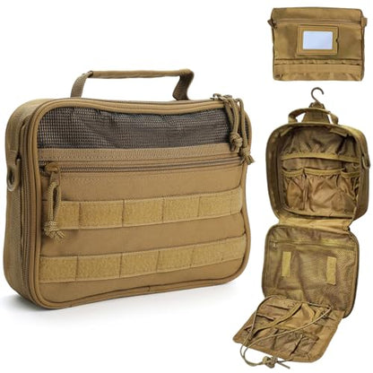 Toiletry Bag for Men,Travel Toiletry Bag Hanging Toiletry Bag Hygiene Bag - color: Khaki