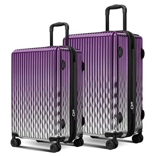 Tolino Luggage Sets 2 Piece (20/24 In),Expandable Suitcases with Wheels - color: Galaxy Violet, size: 2 Sets(20In/24In)