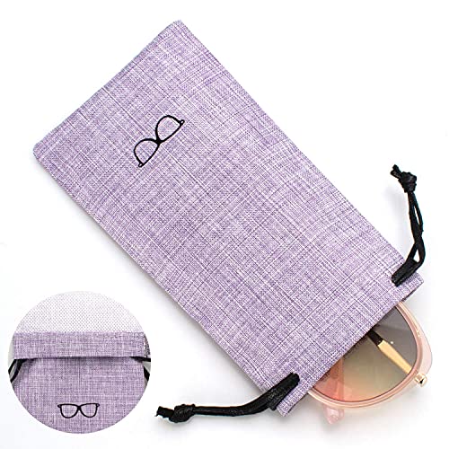 Vemiss Hard Shell Sunglasses Case, Large Linen Fabric Protective Glasses Case for Men Women - color: Purple 1, size: Sunglass Case