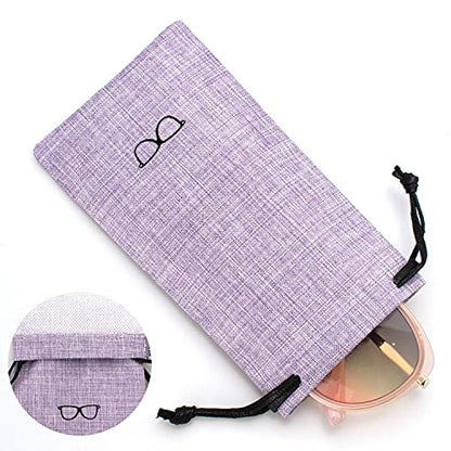 Vemiss Hard Shell Sunglasses Case, Large Linen Fabric Protective Glasses Case for Men Women - color: Purple 1, size: Sunglass Case