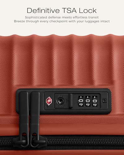 Coolife Luggage 3 Piece Set, Lightweight PC Hardside Suitcases, 20/24/28, Brown - color: Brown, size: 3-Piece Set (20/24/28)