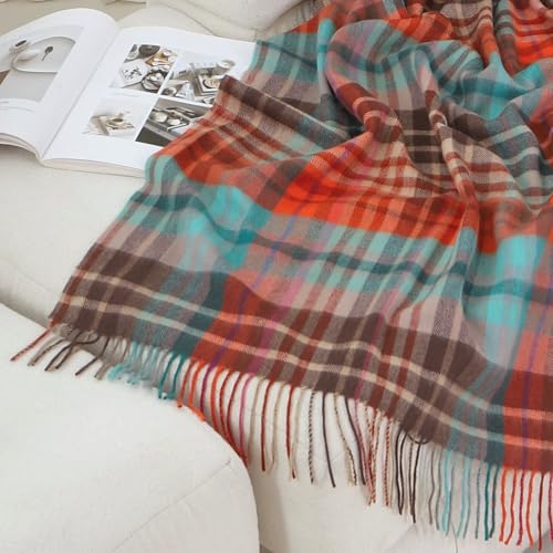 Soft Pure Wool Throw Blanket, Lightweight Warmth, 55"x83" - color: Sunset Lake, size: Standard (1.5 lbs)