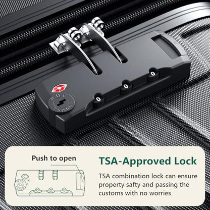 20 Inch Carry On Luggage, ABS Hardside Suitcase with Spinner Wheels, Airline-Approved Cabin Luggage with TSA Security Lock, Expandable Travel Suitcase for Flights, Business Trips & Weekend Vacations - color: Black, size: 20 IN