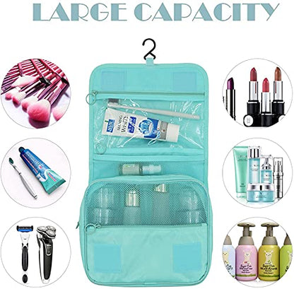 Trawila Travel Hanging Toiletry Bag Cosmetic Bag Makeup Organizers for Men & Women with Sturdy Hook (Blue) - color: Blue