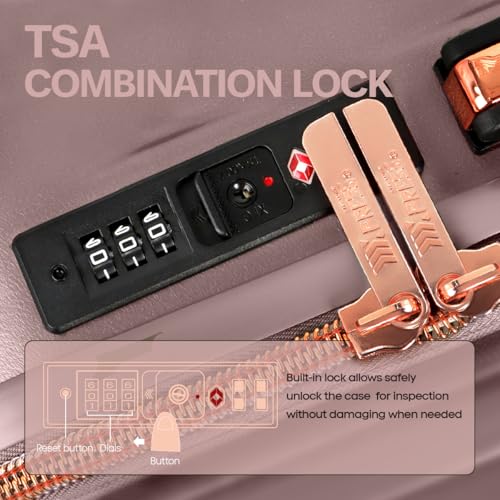 25'' Luggage,Expandable,PC Hardshell Suitcases w/Wheels - color: ROSEGOLD, size: 25 inch Single Piece