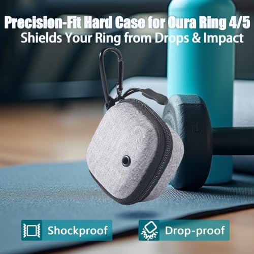 Protective Case for Oura Ring Gen 4/Gen 5 Travel Pouch Gray - color: Grey, size: Gen 4/Gen 5