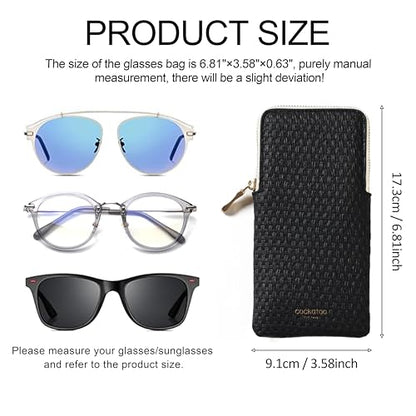 Cockatoo Portable Glasses Case, Drop-Resistant Eyewear Storage Pouch, Slim Soft Case for Sunglasses, with Cleaning Cloth - color: Fresh Salmon