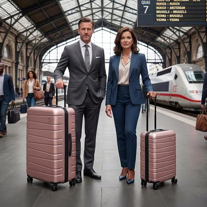 2-Piece Set(20/30in),Carry on Luggage w/Wheels,NO LOCK - color: Rose Gold, size: 2-Piece Set (20"/30'')