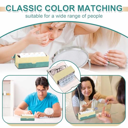 Flutesan 2 in 1 Daily Contact Lens and Glasses Organizer Case, Green - color: Green