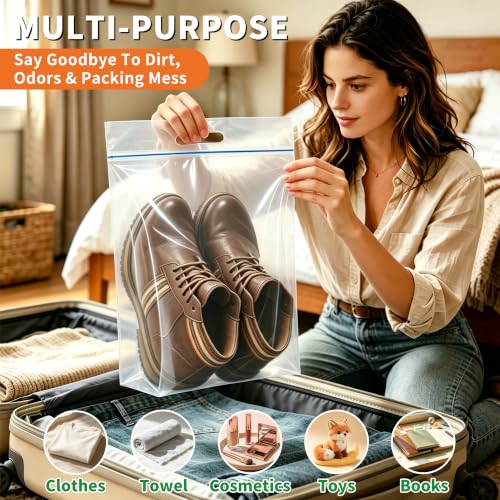15 Pack Clear Waterproof Shoe Bags for Travel
