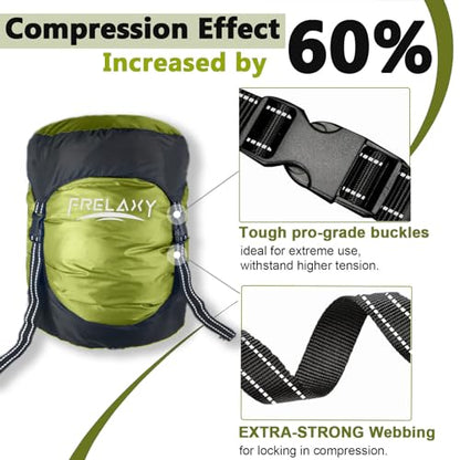 Frelaxy Compression Sack, 40% More Space! Sleeping Bag Stuff Sack - color: Army Green, size: Large