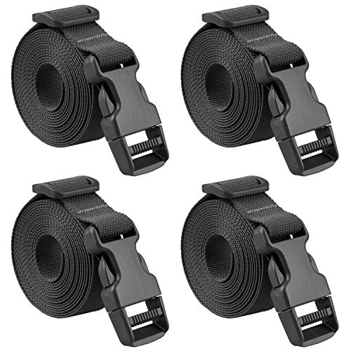 MAGARROW 24" 40" 60" 100" Strap Buckle Packing Straps Adjustable 1-Inch Belt - color: Black (4-Pack), size: 1" Wide - 24" Long