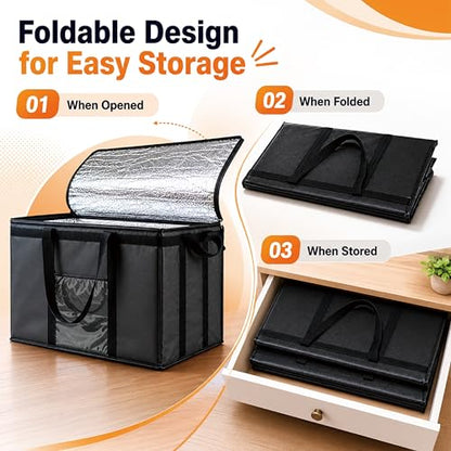 NZ home Insulated Food Delivery Bag, Grocery Cooler & Catering Tote - color: Green, size: 3XL