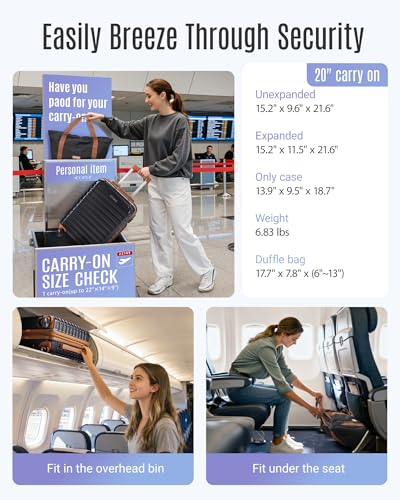 LIGHT FLIGHT Luggage Sets,Carry On Luggage 22x14x9,2-Piece,Black/Brown - color: 2pcs- Black/Brown