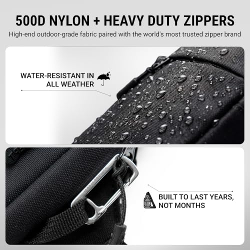 Travel Sling Bag for Men & Women, Anti-Theft RFID Blocking Crossbody Bags - color: Black 2.0 Standard