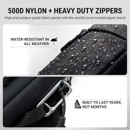 Travel Sling Bag for Men & Women, Anti-Theft RFID Blocking Crossbody Bags - color: Black 2.0 Standard