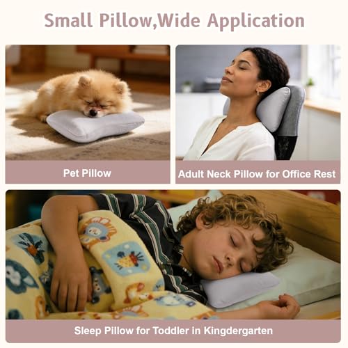 vocheer Small Pillow with Removable Cover, 11"x 7" Tiny Travel Pillow 1PC - color: Dove-1pc