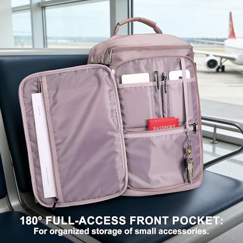 PIJUSHI Travel Backpack 35L Carry On Backpack for Airplanes Fits 16" Laptop - color: Ashen Purple