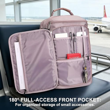 PIJUSHI Travel Backpack 35L Carry On Backpack for Airplanes Fits 16" Laptop - color: Ashen Purple