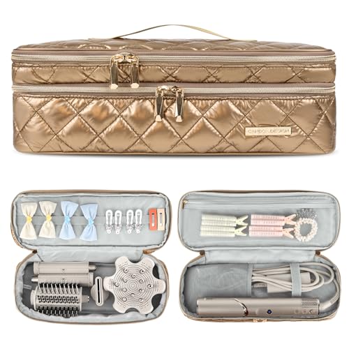 Anti-Drop Travel Case for Dyson Airwrap & Shark FlexStyle - color: Gold