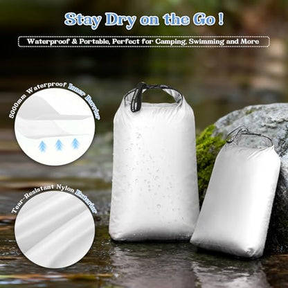 2 Pack Travel Laundry Bags for Dirty Clothes, Waterproof Laundry Bag - color: White