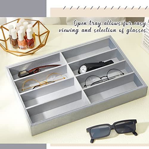 Amylove 2 Pack Sunglasses Organizer Tray Velvet Holder,8 Grids,Gray - color: Gray, size: 8 Grids